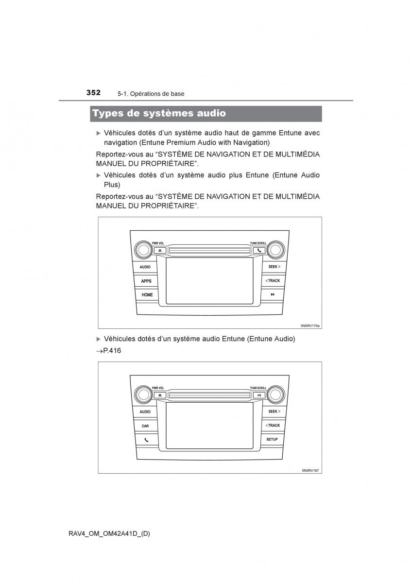 manual  Toyota RAV4 IV 4 manuel du proprietaire / page 353