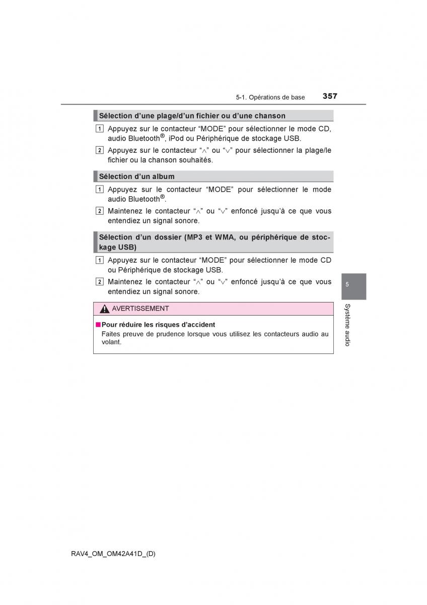 manual  Toyota RAV4 IV 4 manuel du proprietaire / page 358