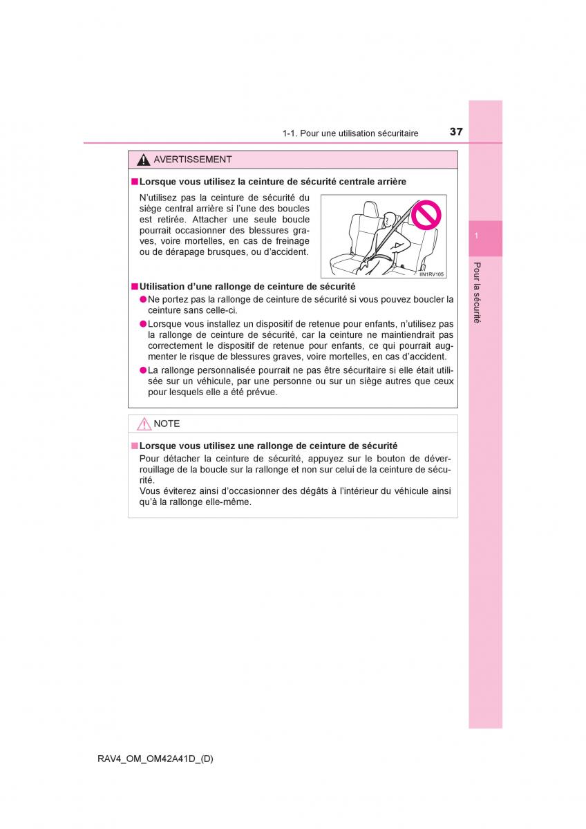 manual  Toyota RAV4 IV 4 manuel du proprietaire / page 38