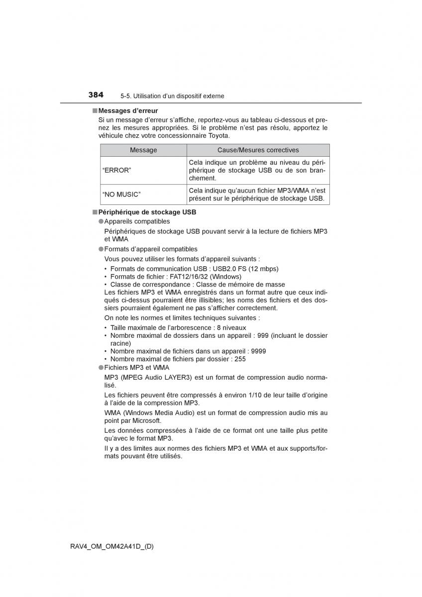 manual  Toyota RAV4 IV 4 manuel du proprietaire / page 385