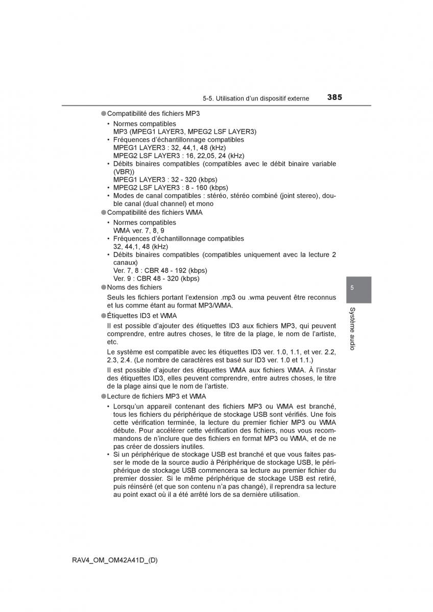 manual  Toyota RAV4 IV 4 manuel du proprietaire / page 386