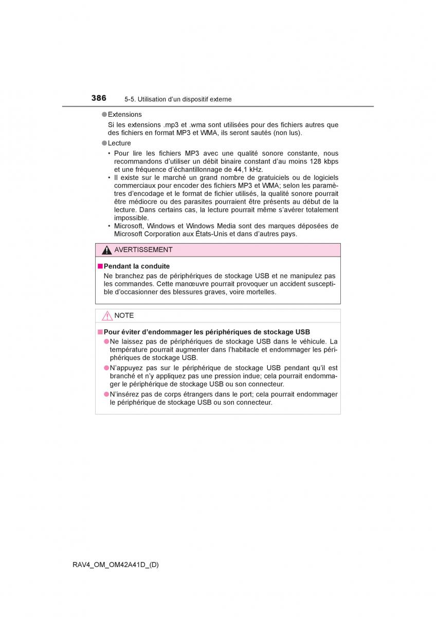 manual  Toyota RAV4 IV 4 manuel du proprietaire / page 387