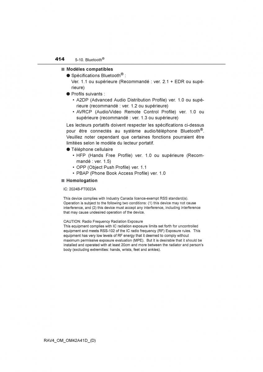 manual  Toyota RAV4 IV 4 manuel du proprietaire / page 415