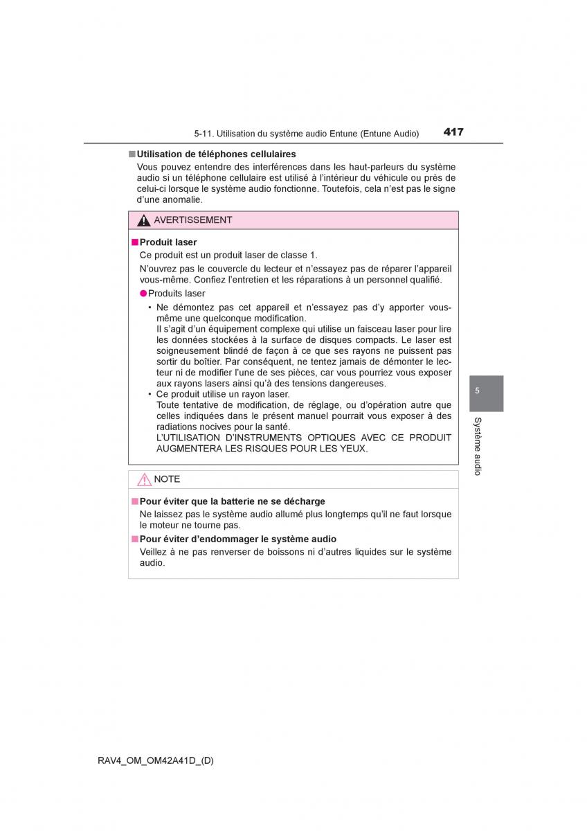 manual  Toyota RAV4 IV 4 manuel du proprietaire / page 418