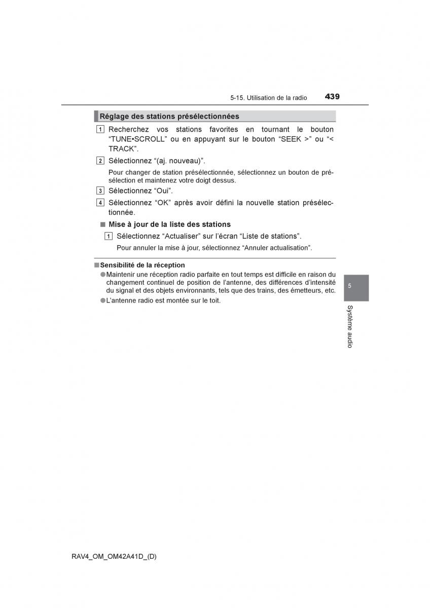 manual  Toyota RAV4 IV 4 manuel du proprietaire / page 440