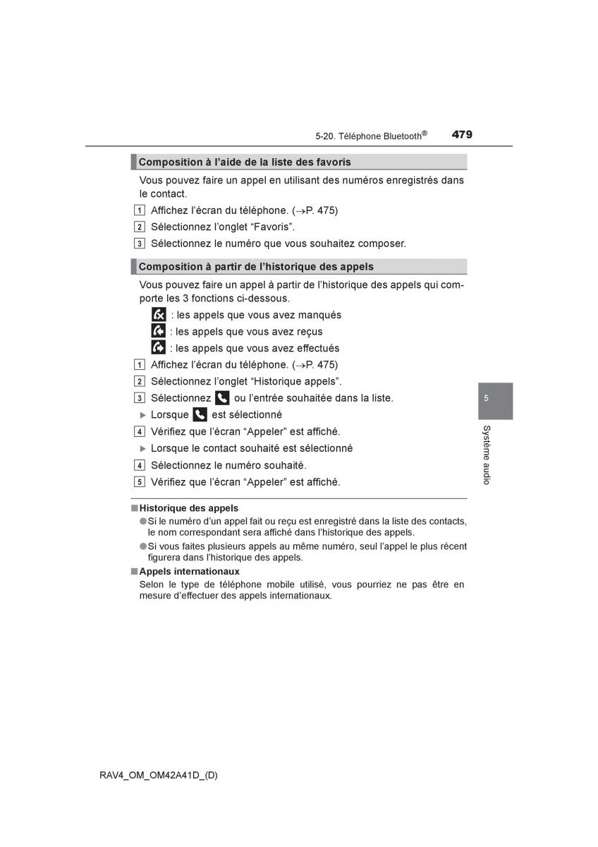 manual  Toyota RAV4 IV 4 manuel du proprietaire / page 480