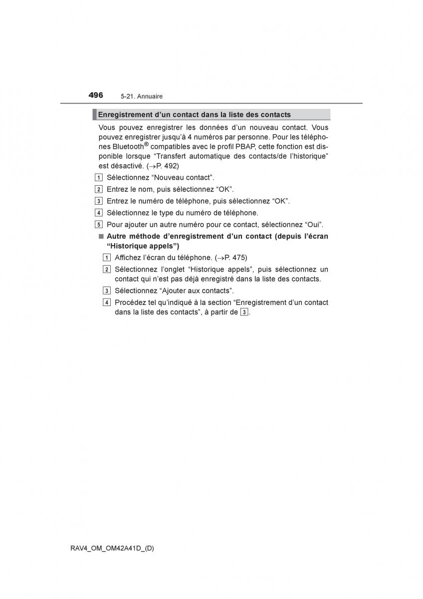 manual  Toyota RAV4 IV 4 manuel du proprietaire / page 497