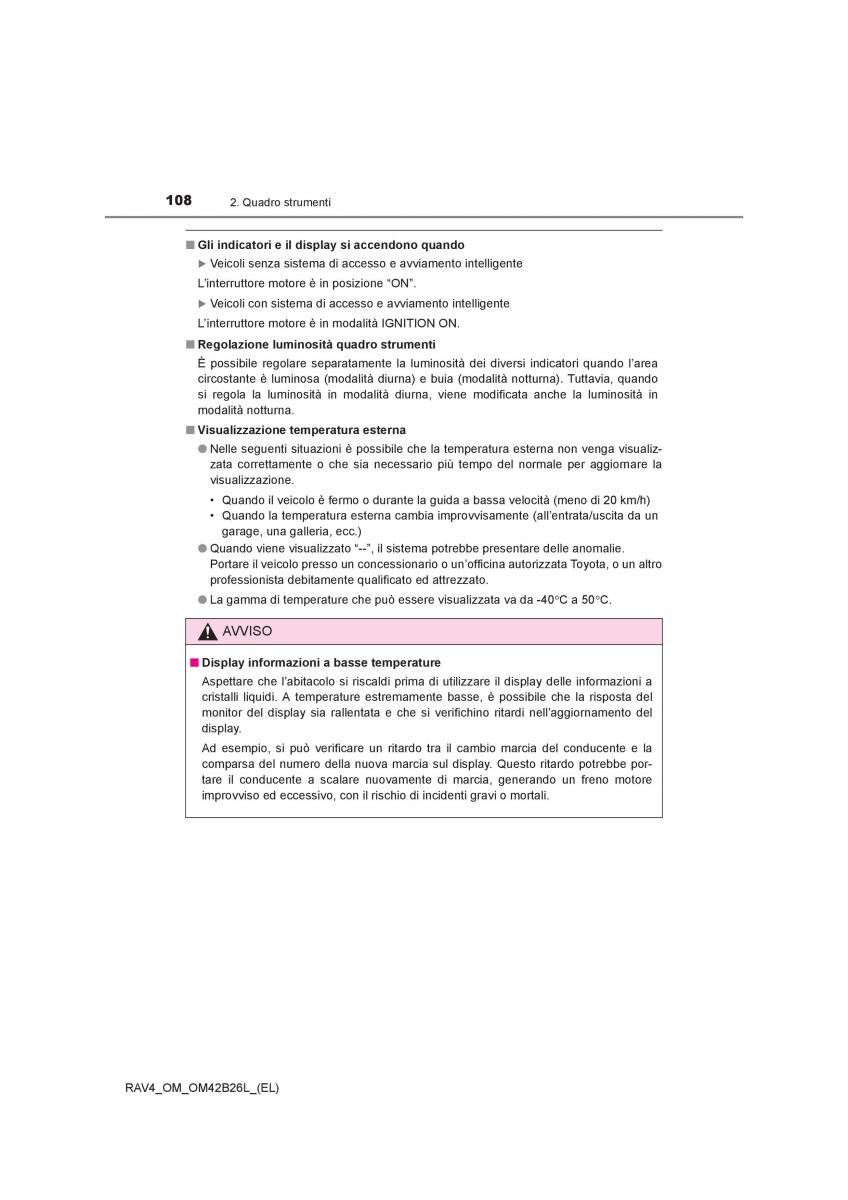 Toyota RAV4 IV 4 manuale del proprietario / page 108