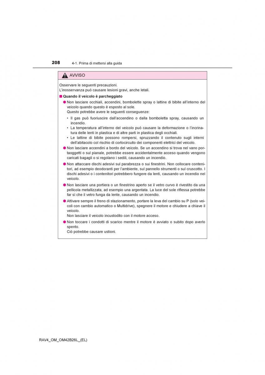 Toyota RAV4 IV 4 manuale del proprietario / page 208