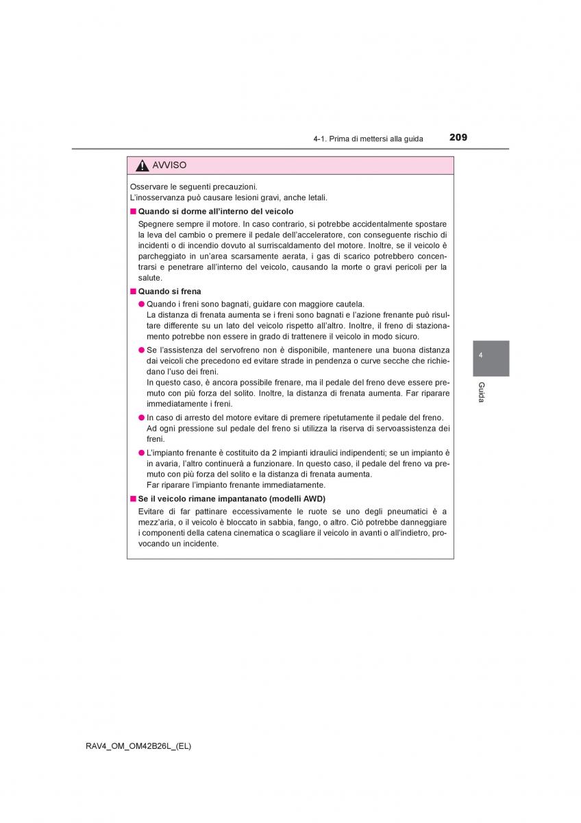 Toyota RAV4 IV 4 manuale del proprietario / page 209