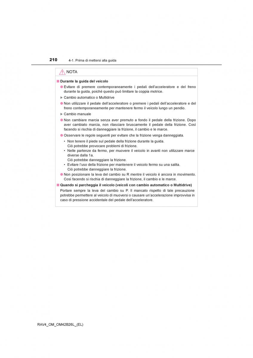 Toyota RAV4 IV 4 manuale del proprietario / page 210