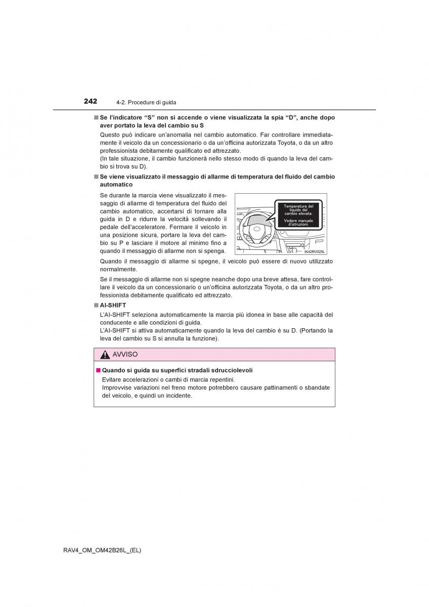 Toyota RAV4 IV 4 manuale del proprietario / page 242