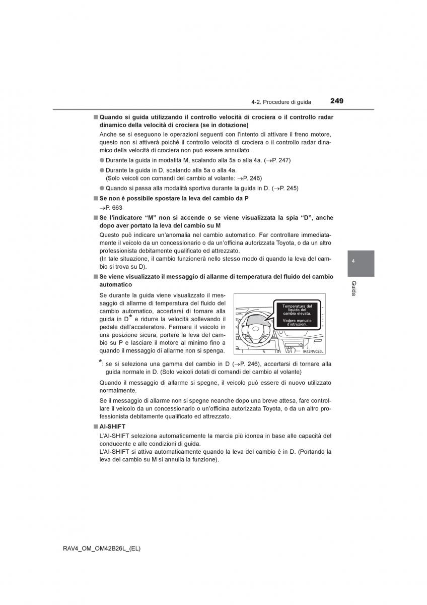 Toyota RAV4 IV 4 manuale del proprietario / page 249