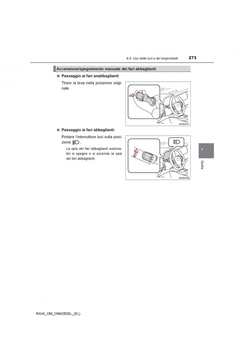 Toyota RAV4 IV 4 manuale del proprietario / page 273