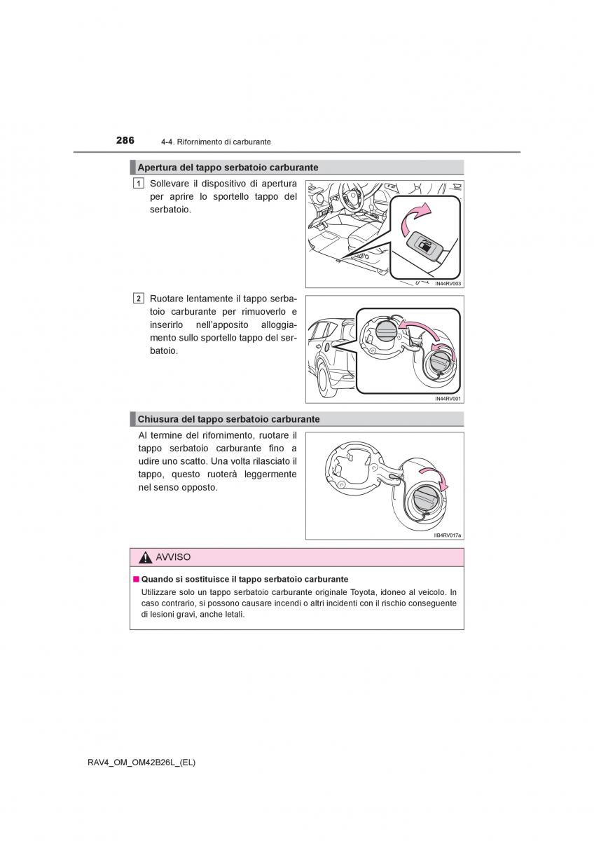 Toyota RAV4 IV 4 manuale del proprietario / page 286