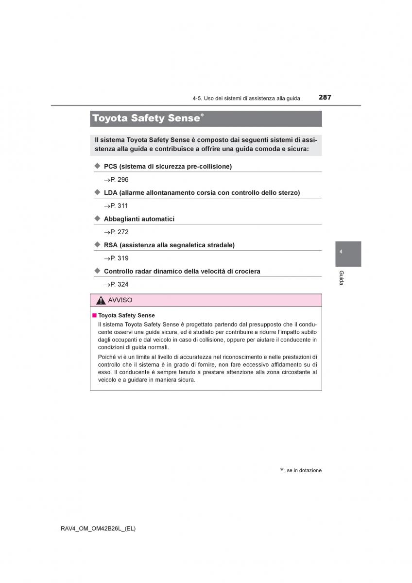 Toyota RAV4 IV 4 manuale del proprietario / page 287