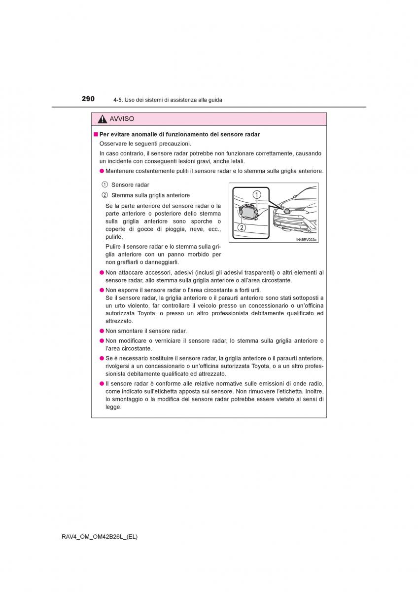 Toyota RAV4 IV 4 manuale del proprietario / page 290