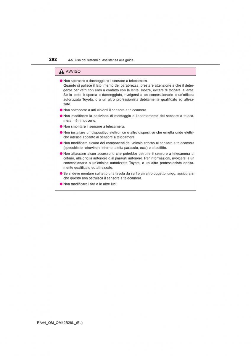 Toyota RAV4 IV 4 manuale del proprietario / page 292