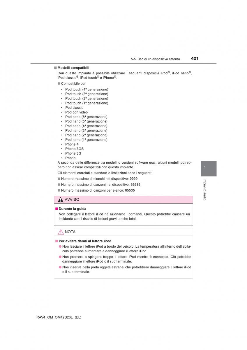 Toyota RAV4 IV 4 manuale del proprietario / page 421