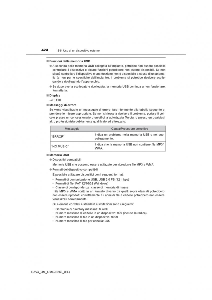 Toyota RAV4 IV 4 manuale del proprietario / page 424