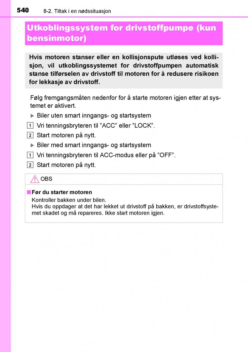 Toyota RAV4 IV 4 bruksanvisningen / page 542