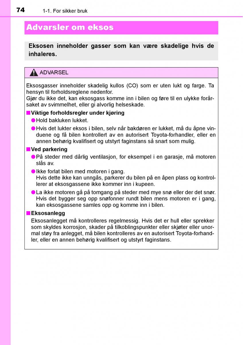 Toyota RAV4 IV 4 bruksanvisningen / page 76