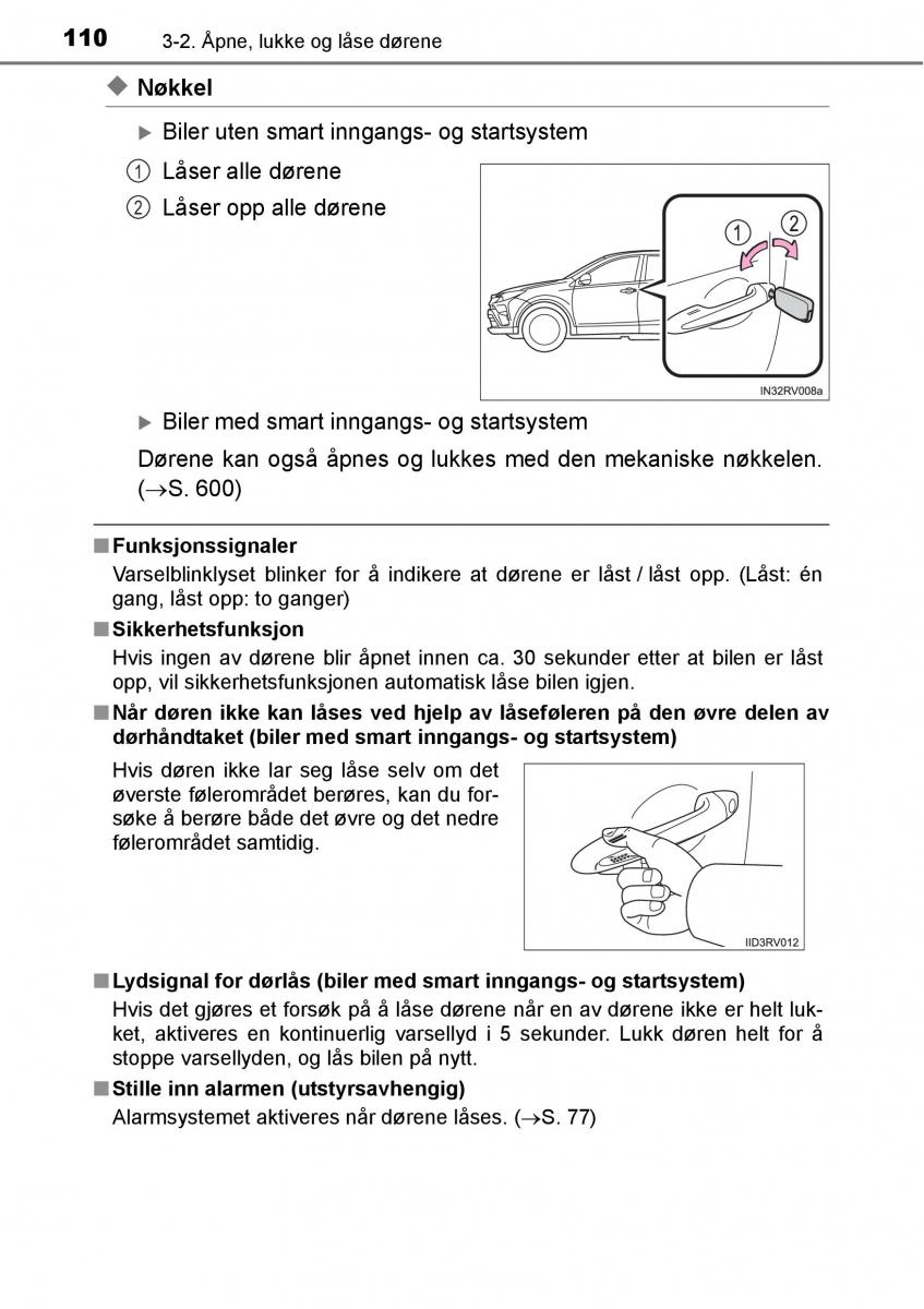 Toyota RAV4 IV 4 bruksanvisningen / page 112