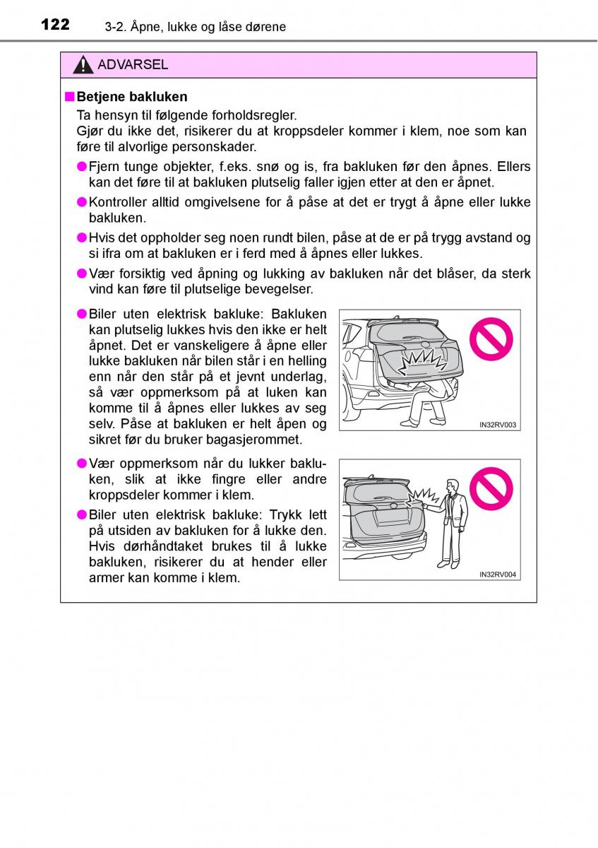 Toyota RAV4 IV 4 bruksanvisningen / page 124