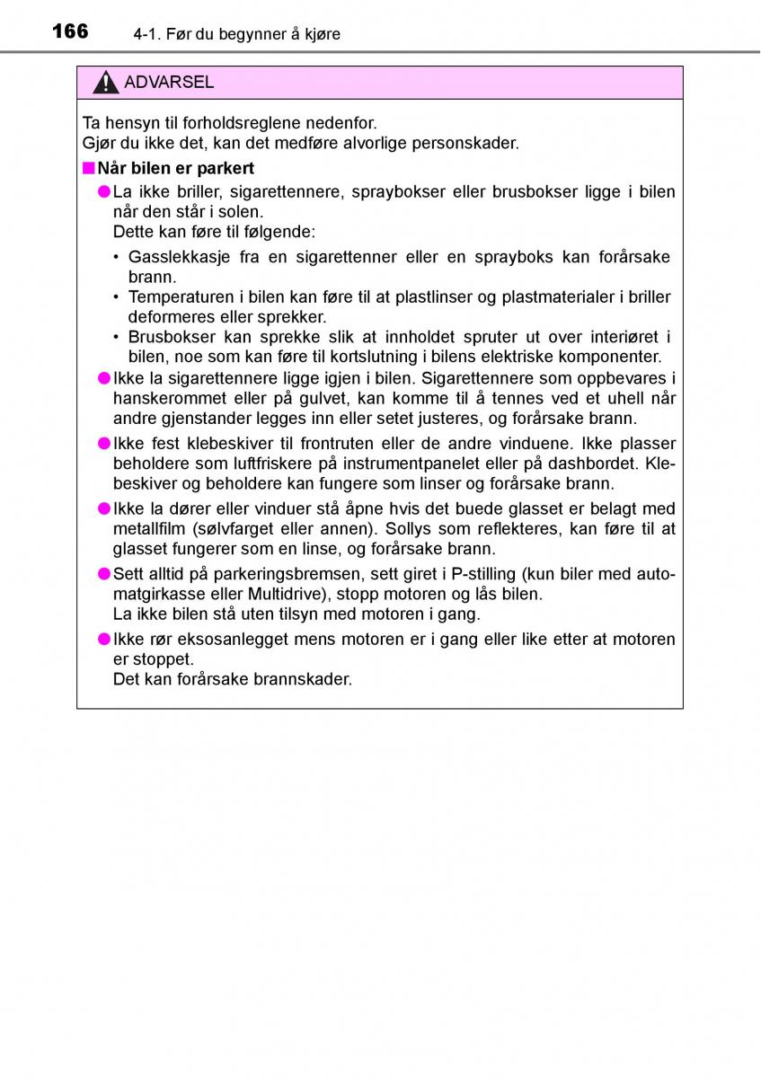 Toyota RAV4 IV 4 bruksanvisningen / page 168