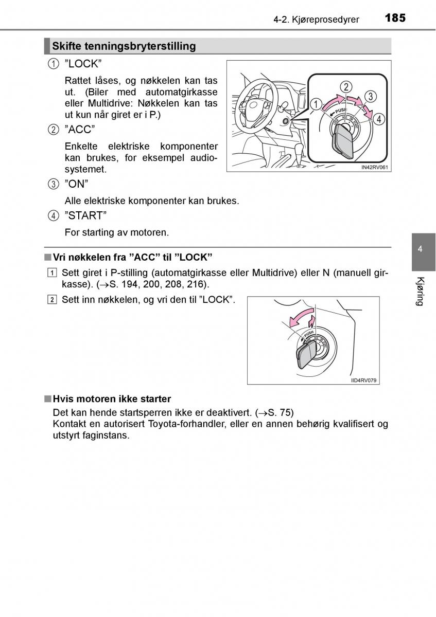 Toyota RAV4 IV 4 bruksanvisningen / page 187