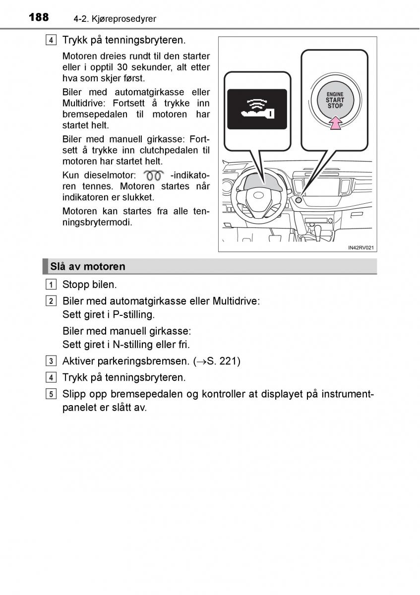 Toyota RAV4 IV 4 bruksanvisningen / page 190