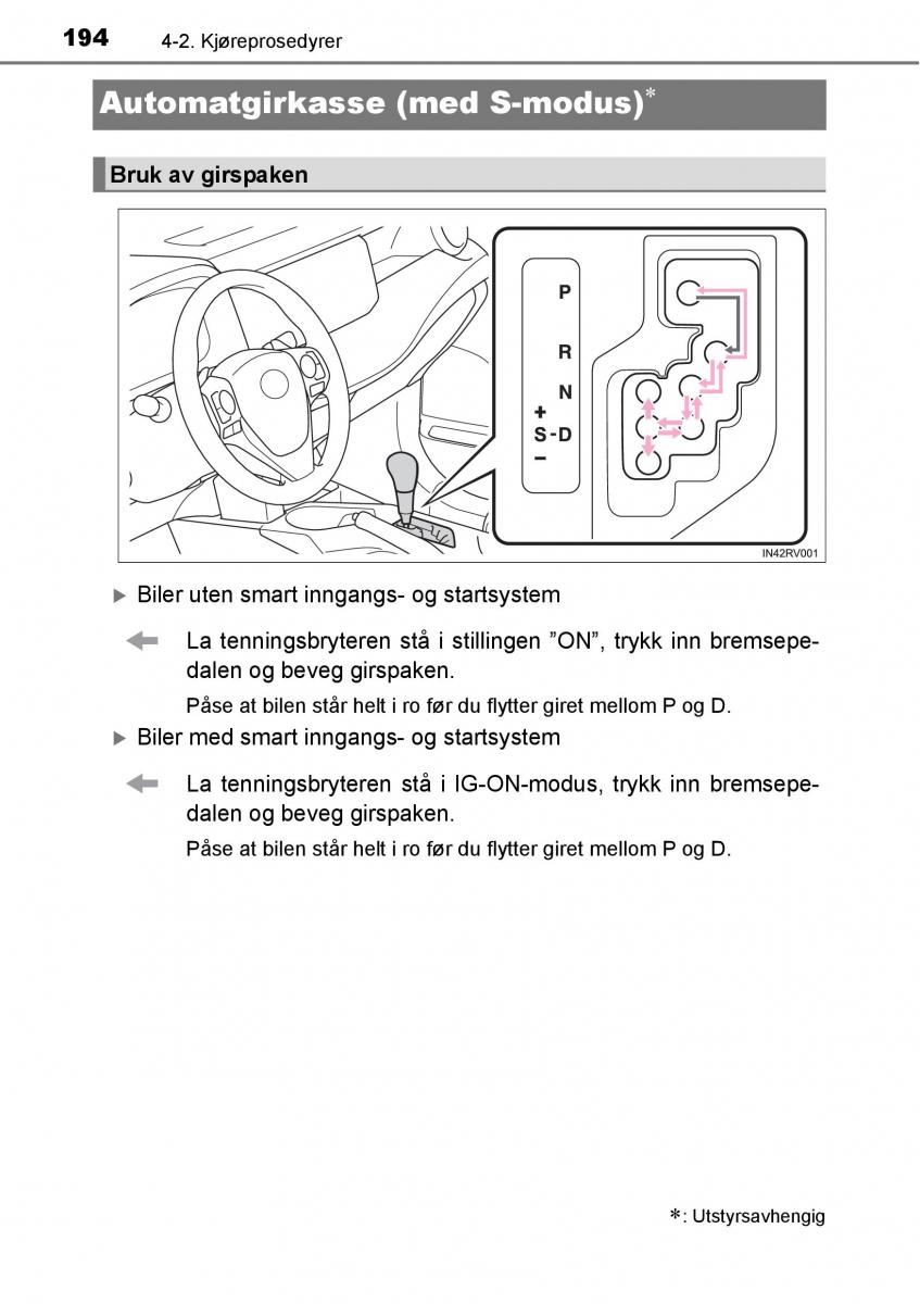 Toyota RAV4 IV 4 bruksanvisningen / page 196