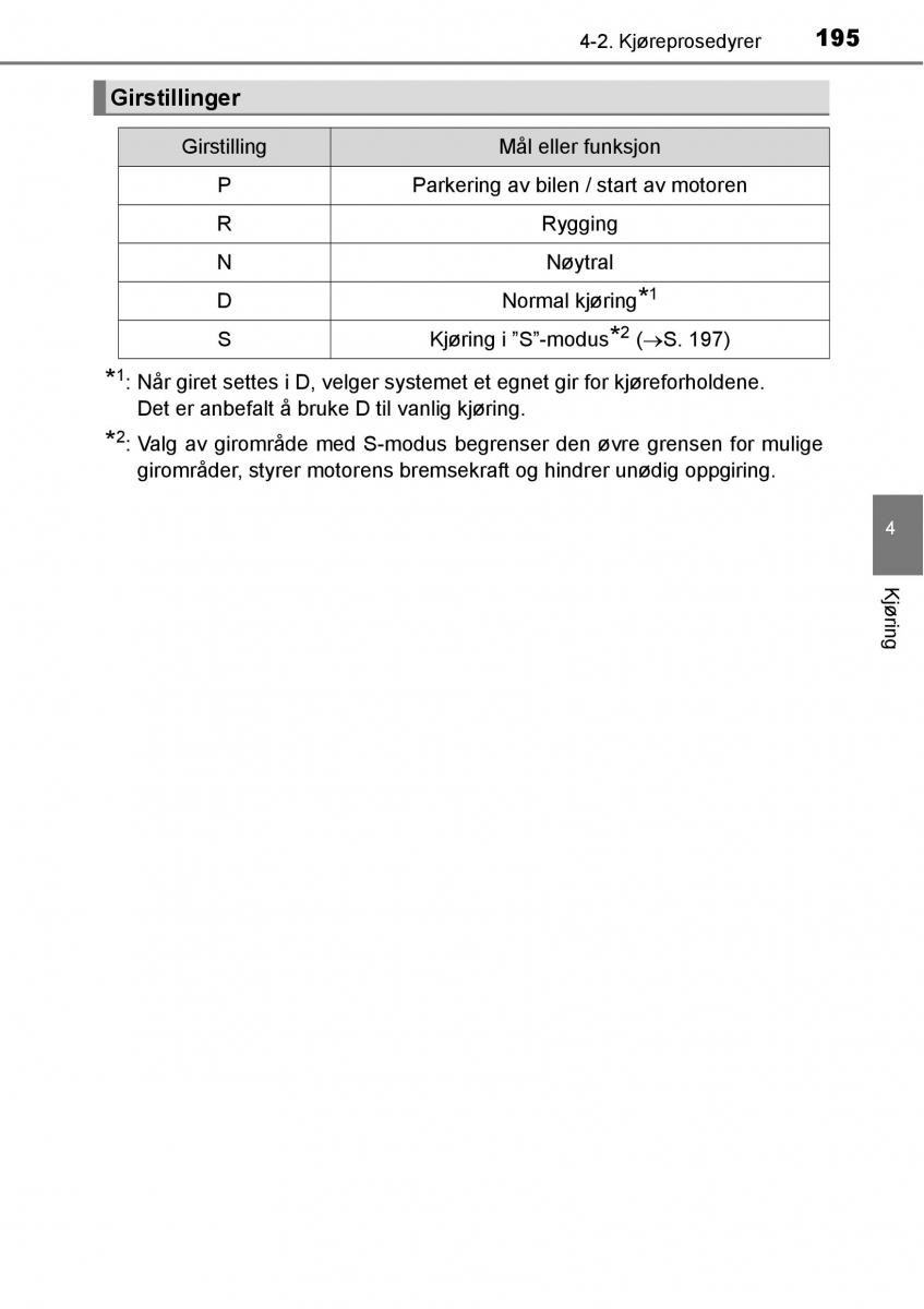 Toyota RAV4 IV 4 bruksanvisningen / page 197