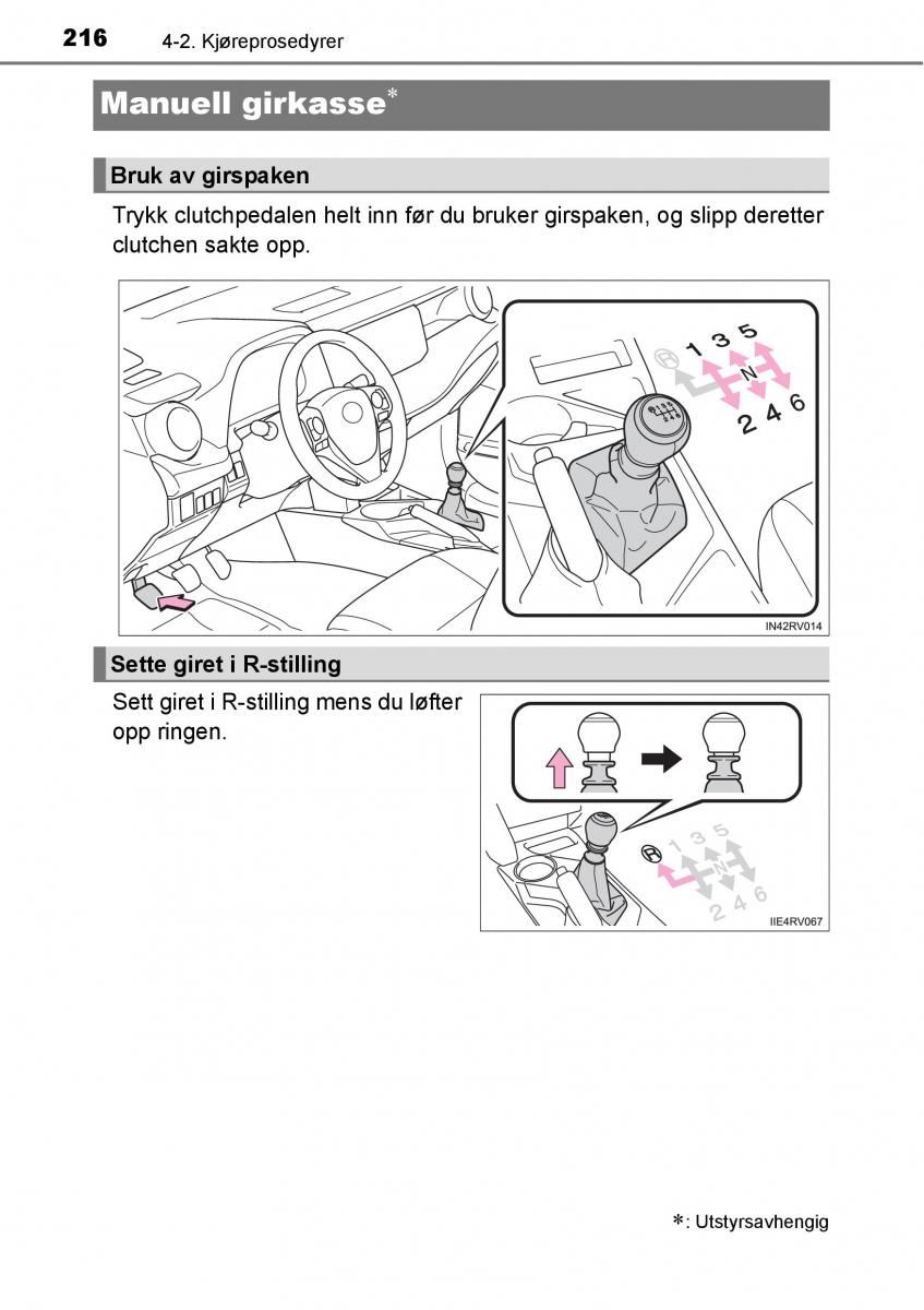 Toyota RAV4 IV 4 bruksanvisningen / page 218