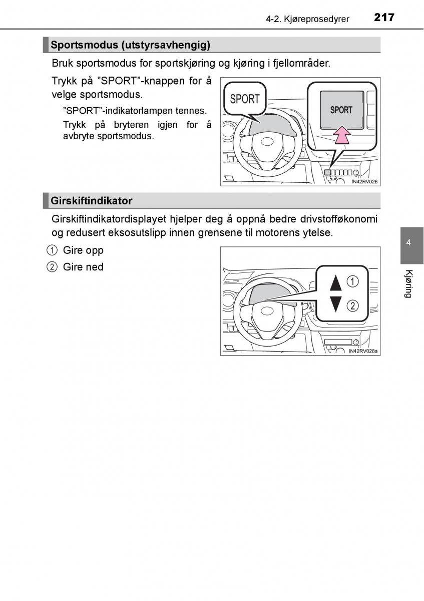 Toyota RAV4 IV 4 bruksanvisningen / page 219