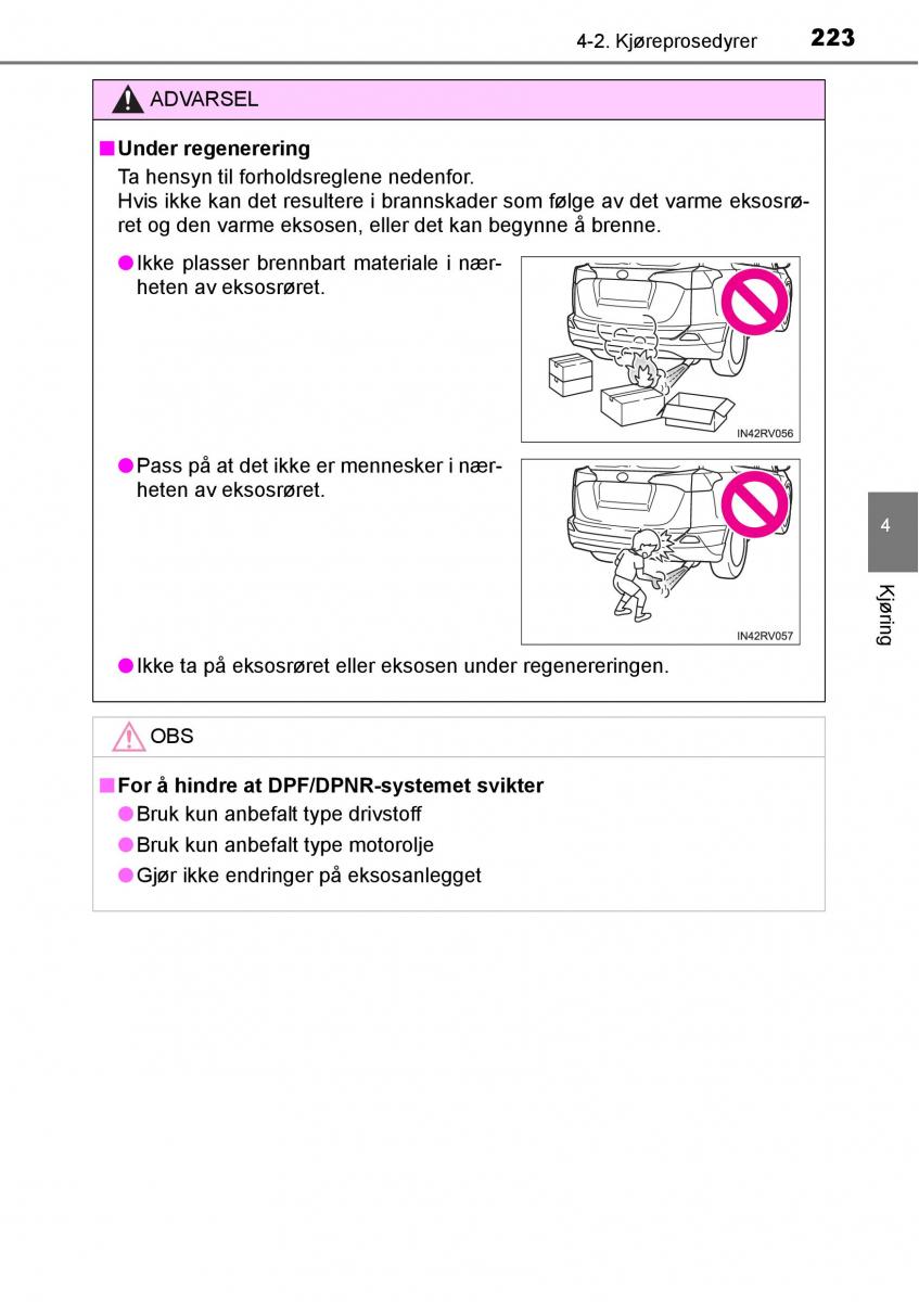 Toyota RAV4 IV 4 bruksanvisningen / page 225