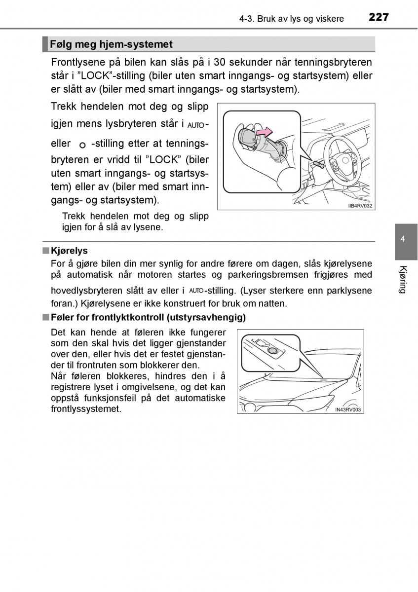 Toyota RAV4 IV 4 bruksanvisningen / page 229