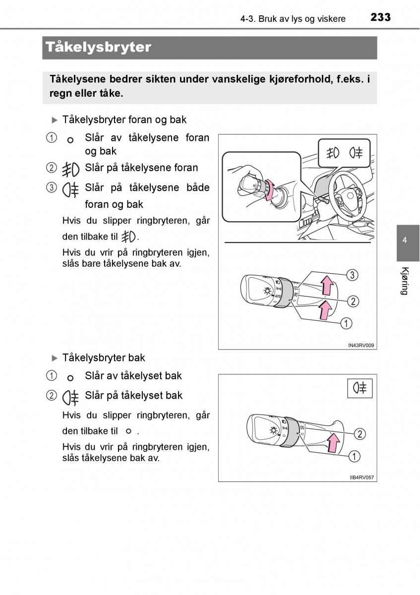 Toyota RAV4 IV 4 bruksanvisningen / page 235