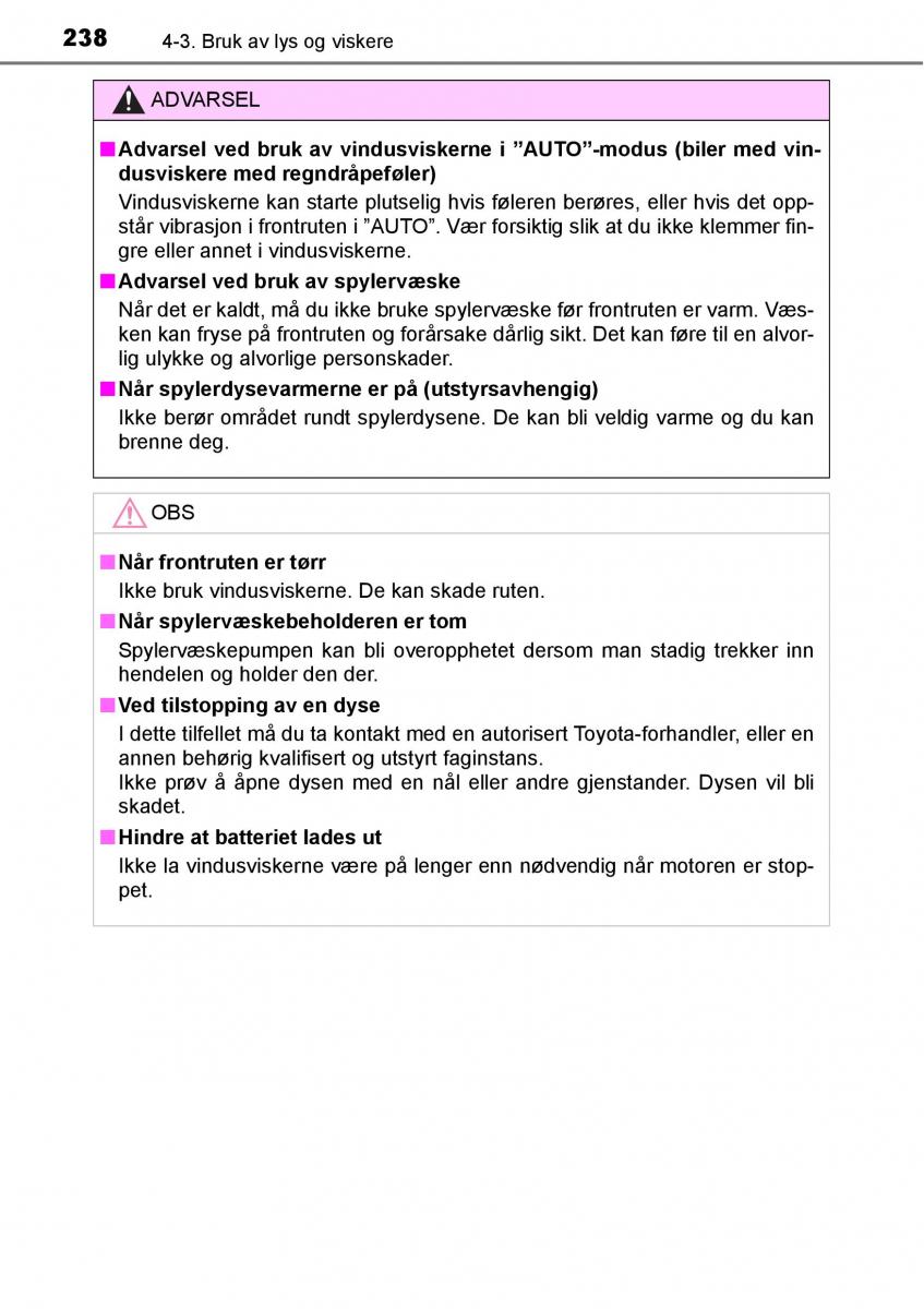 Toyota RAV4 IV 4 bruksanvisningen / page 240