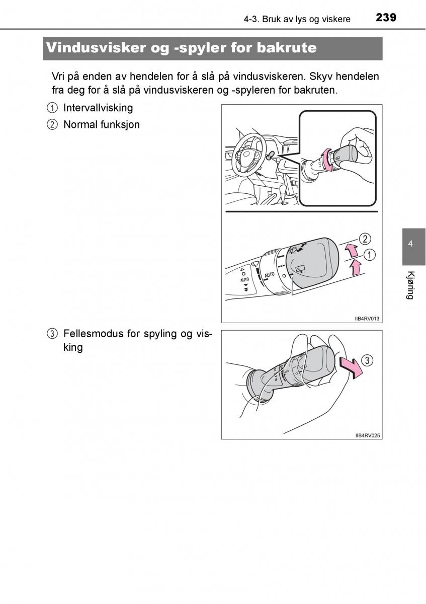 Toyota RAV4 IV 4 bruksanvisningen / page 241