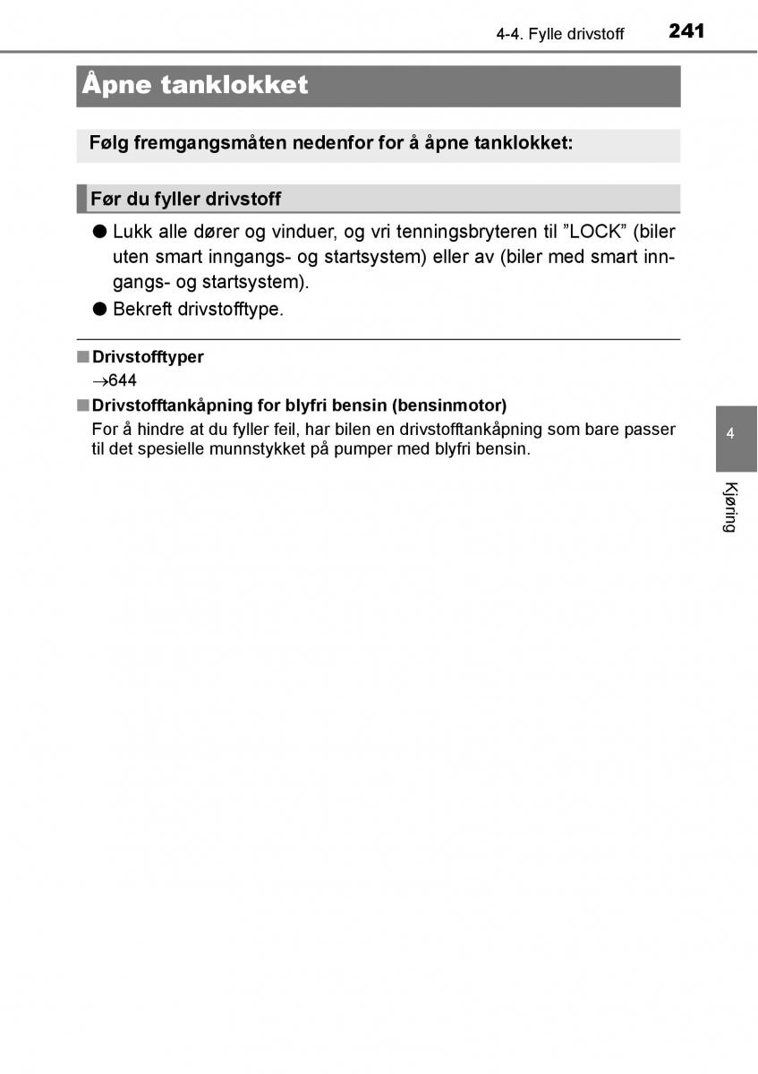 Toyota RAV4 IV 4 bruksanvisningen / page 243