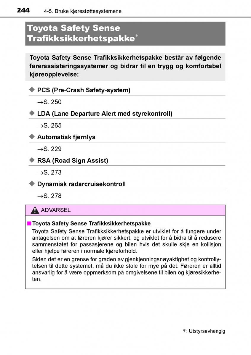 Toyota RAV4 IV 4 bruksanvisningen / page 246