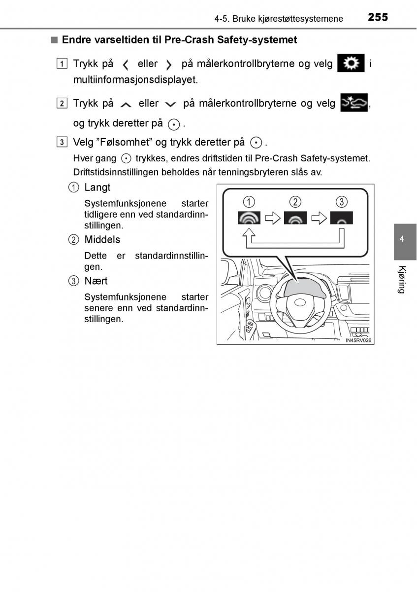 Toyota RAV4 IV 4 bruksanvisningen / page 257