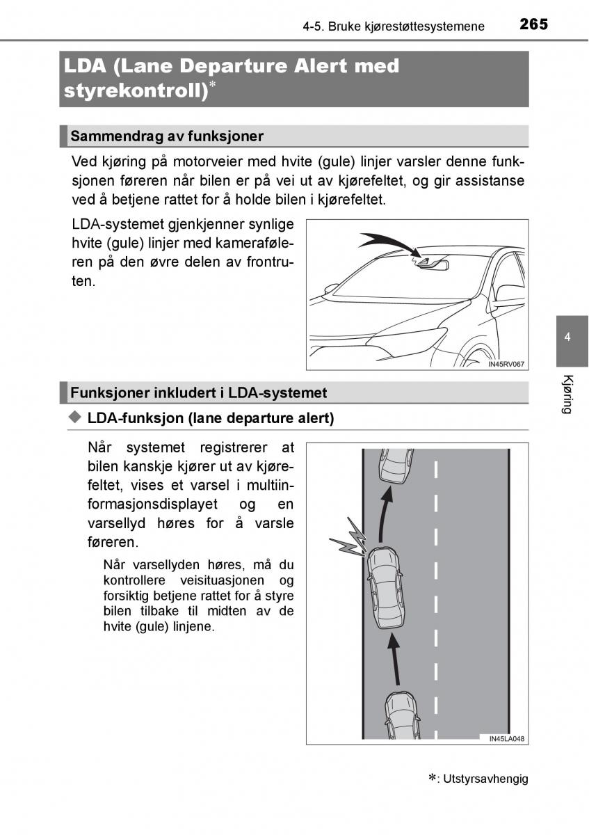 Toyota RAV4 IV 4 bruksanvisningen / page 267