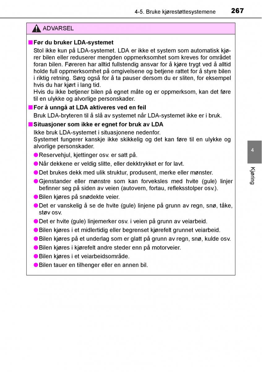 Toyota RAV4 IV 4 bruksanvisningen / page 269