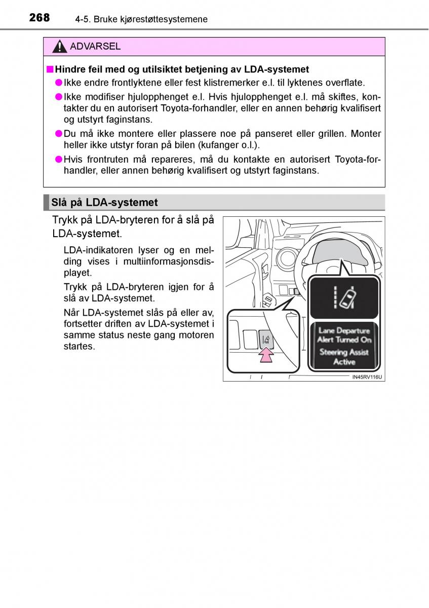 Toyota RAV4 IV 4 bruksanvisningen / page 270