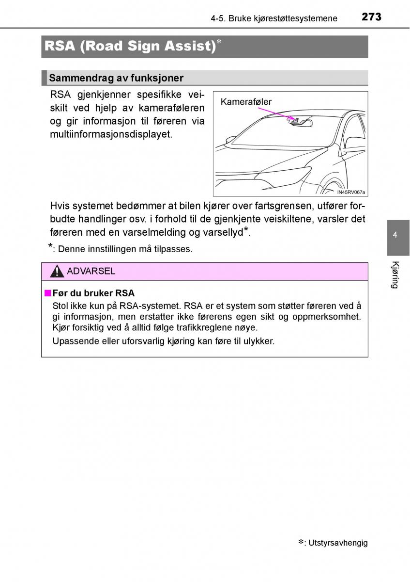 Toyota RAV4 IV 4 bruksanvisningen / page 275