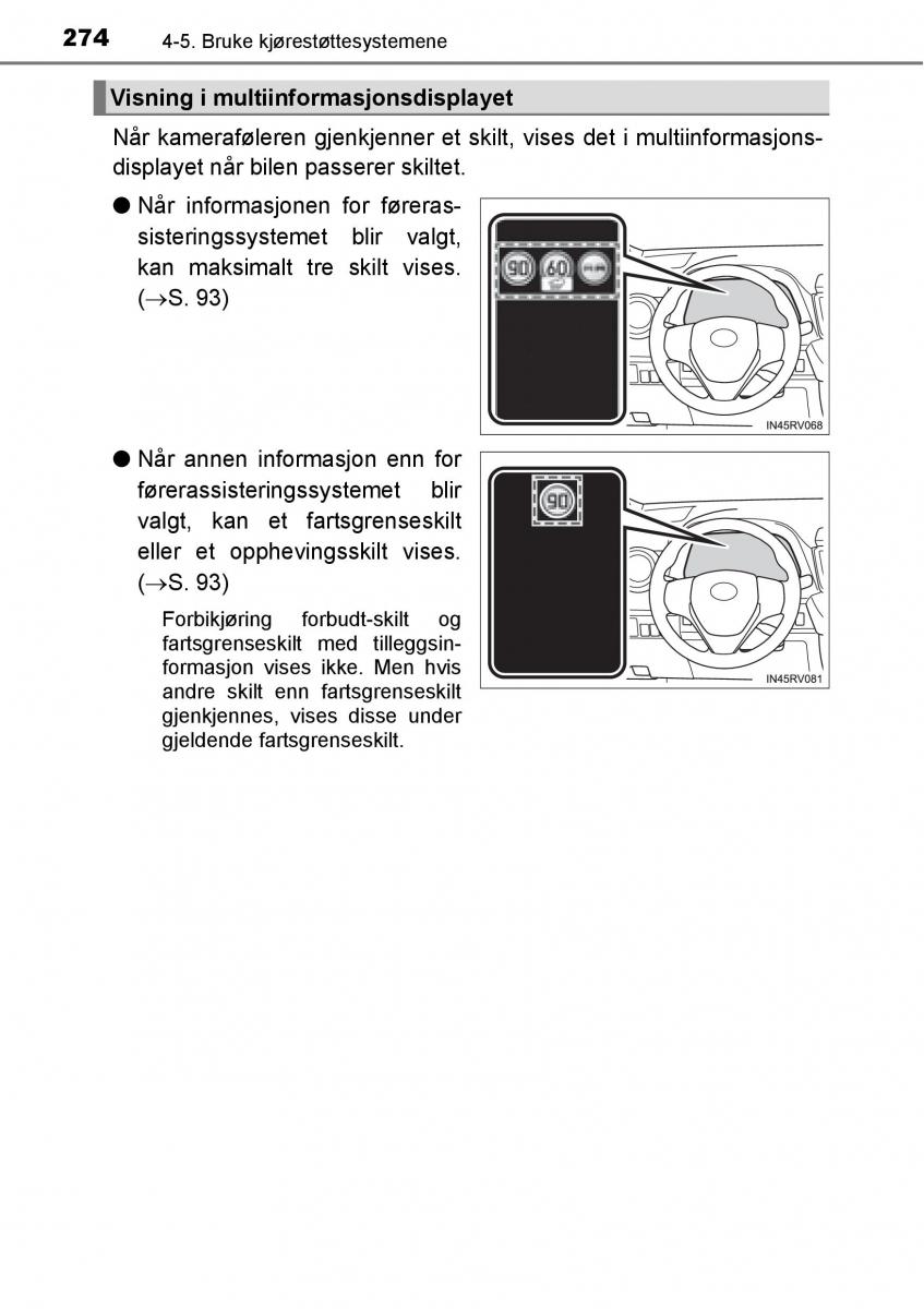 Toyota RAV4 IV 4 bruksanvisningen / page 276