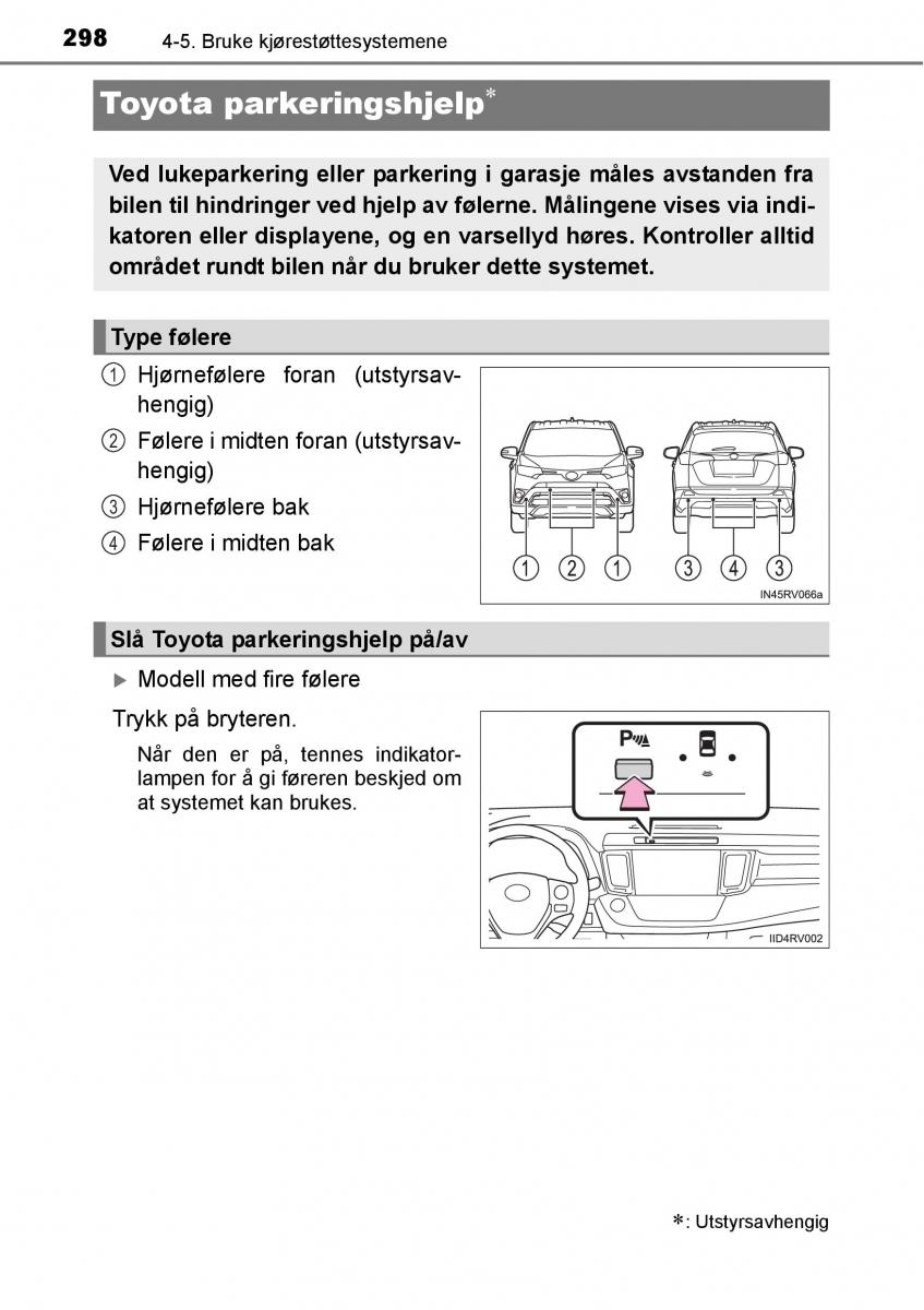 Toyota RAV4 IV 4 bruksanvisningen / page 300