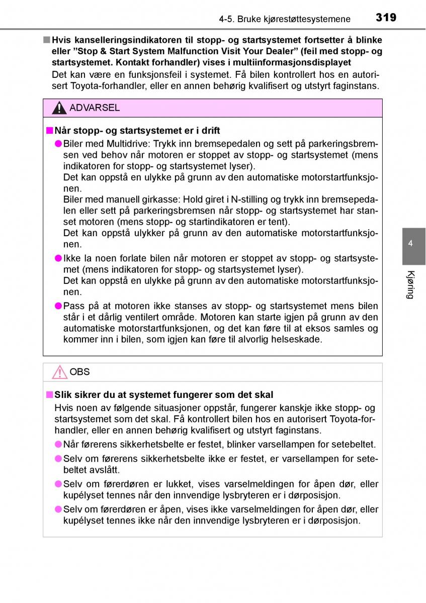 Toyota RAV4 IV 4 bruksanvisningen / page 321